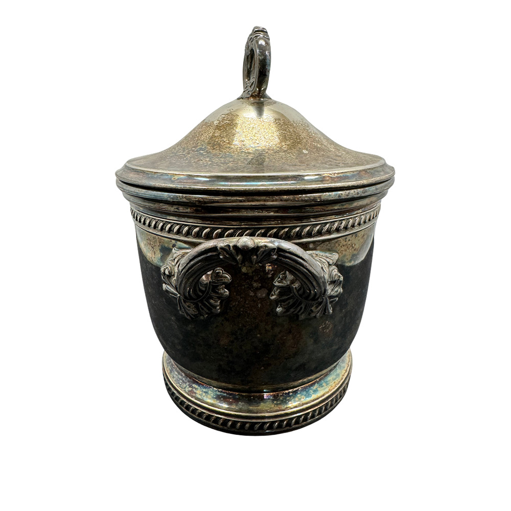 Vintage Winthrop Silverplate Ice Bucket Lid 245 Ornate Barware Wine Chiller